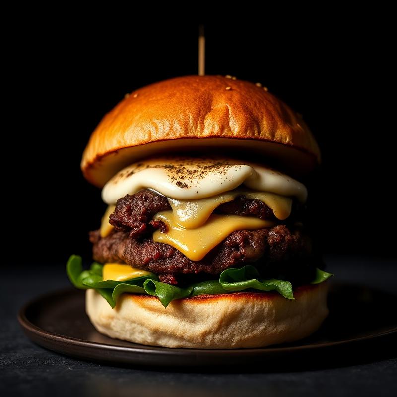 The Garrison wagyu burger on a toasted white bun